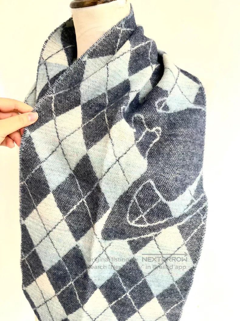 Vivienne Westwood Vivienne Westwood Graduated Blue Diamond Big Saturn Wool S Size ONE SIZE - 4 Thumbnail
