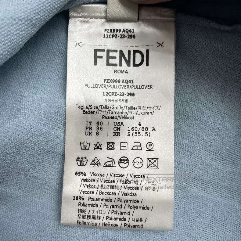 Fendi Fendi Letter print round neck intermittent knit sweater/li Size XS / US 0-2 / IT 36-38 - 6 Thumbnail