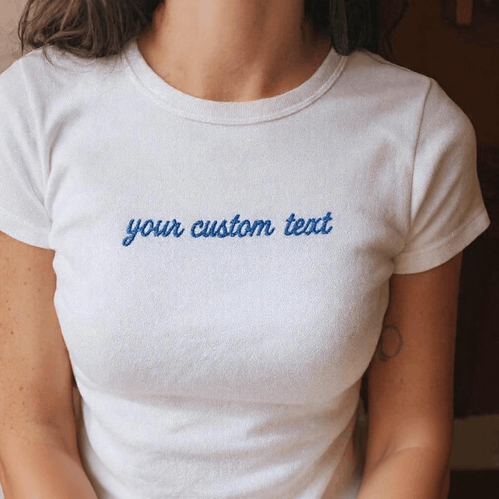 Other Personalized Embroidered Baby Tee – Y2K Custom Crop Top Size M / US 6-8 / IT 42-44 - 2 Thumbnail