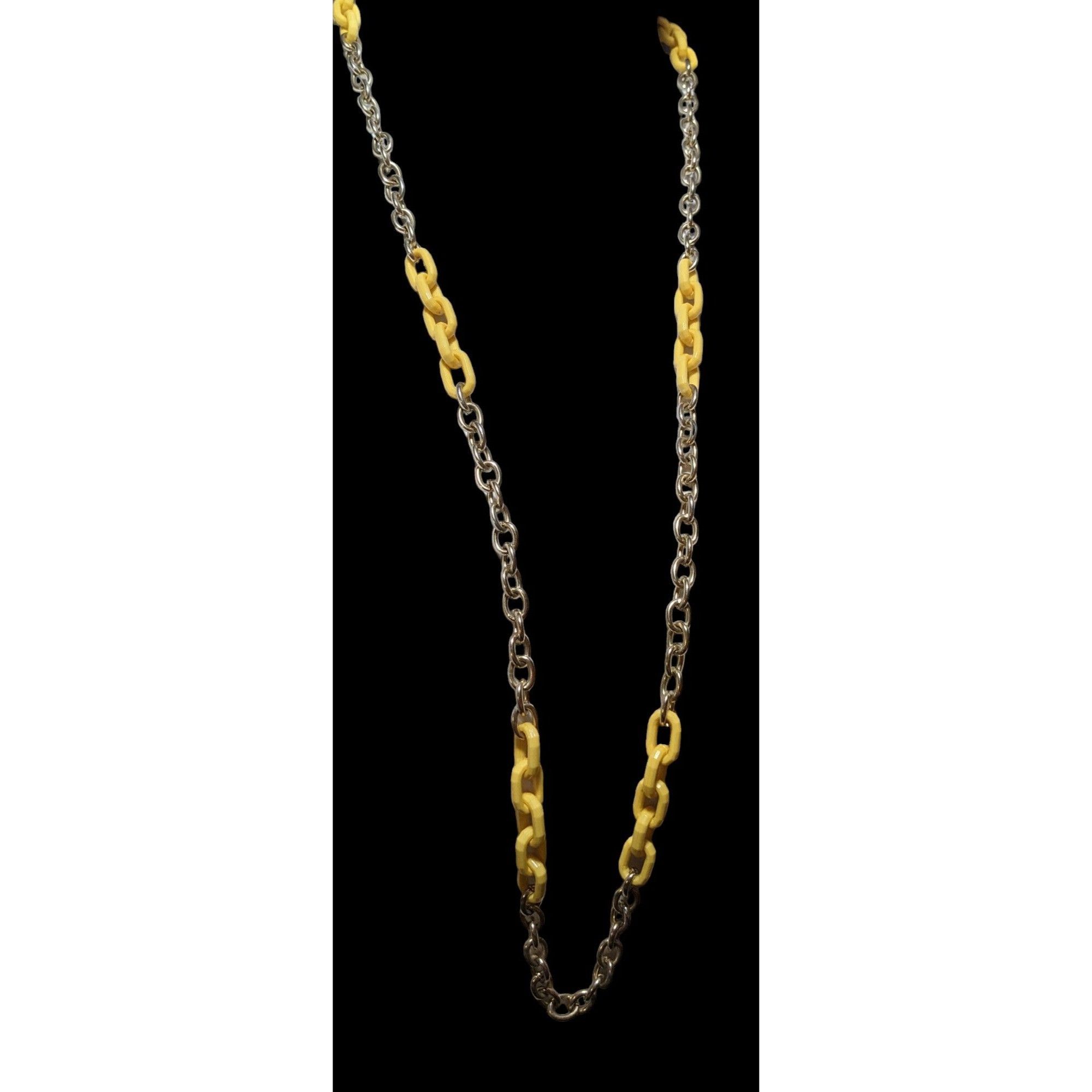 Other Vintage DEB Signed Yellow And Silver Link Necklace Size ONE SIZE - 4 Thumbnail