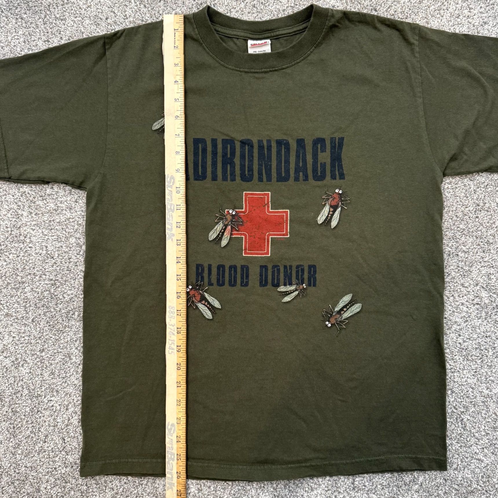 Anvil VINTAGE is not applicable; use original rules. Title: Anvil Shirt Mens Medium Green Adirondack Blood Donor Mosquito Graphic Tee Size US M / EU 48-50 / 2 - 2 Thumbnail