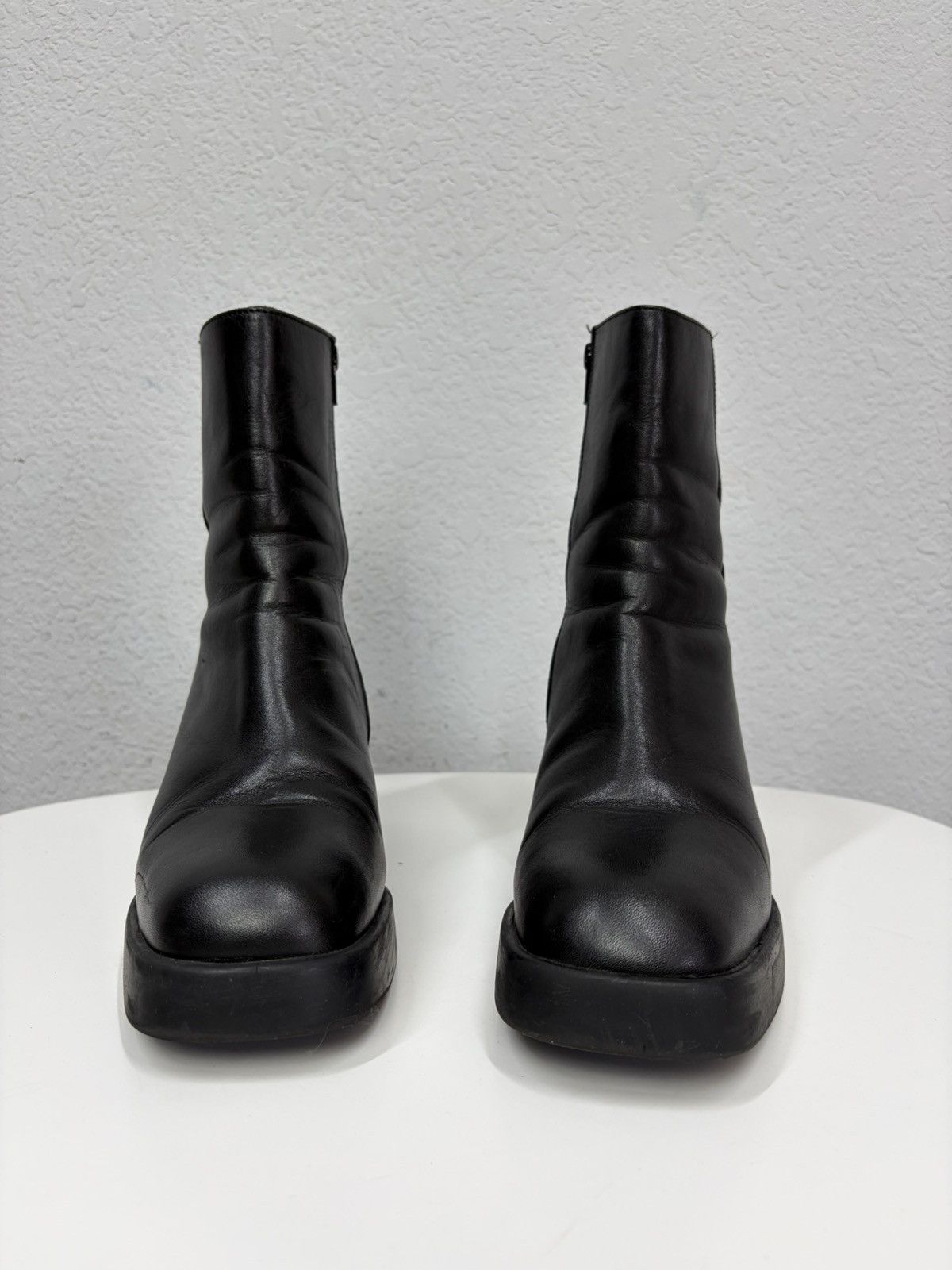 Hedi Slimane Vintage Italian AS 98 Rick Owens Style Leather Biker Boots Size US 8.5 / EU 41-42 - 9 Thumbnail