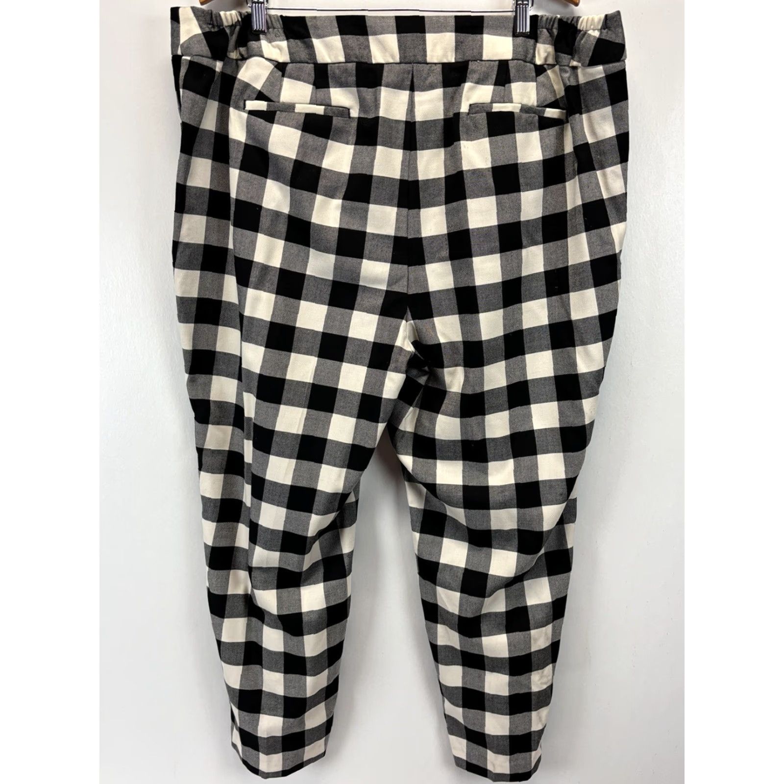 Talbots Talbots Hampshire Check Dress Pants 22W Plus Wool Velvet Side Stripe Black Ivory Womens Size 40" / US 18 - 3 Thumbnail