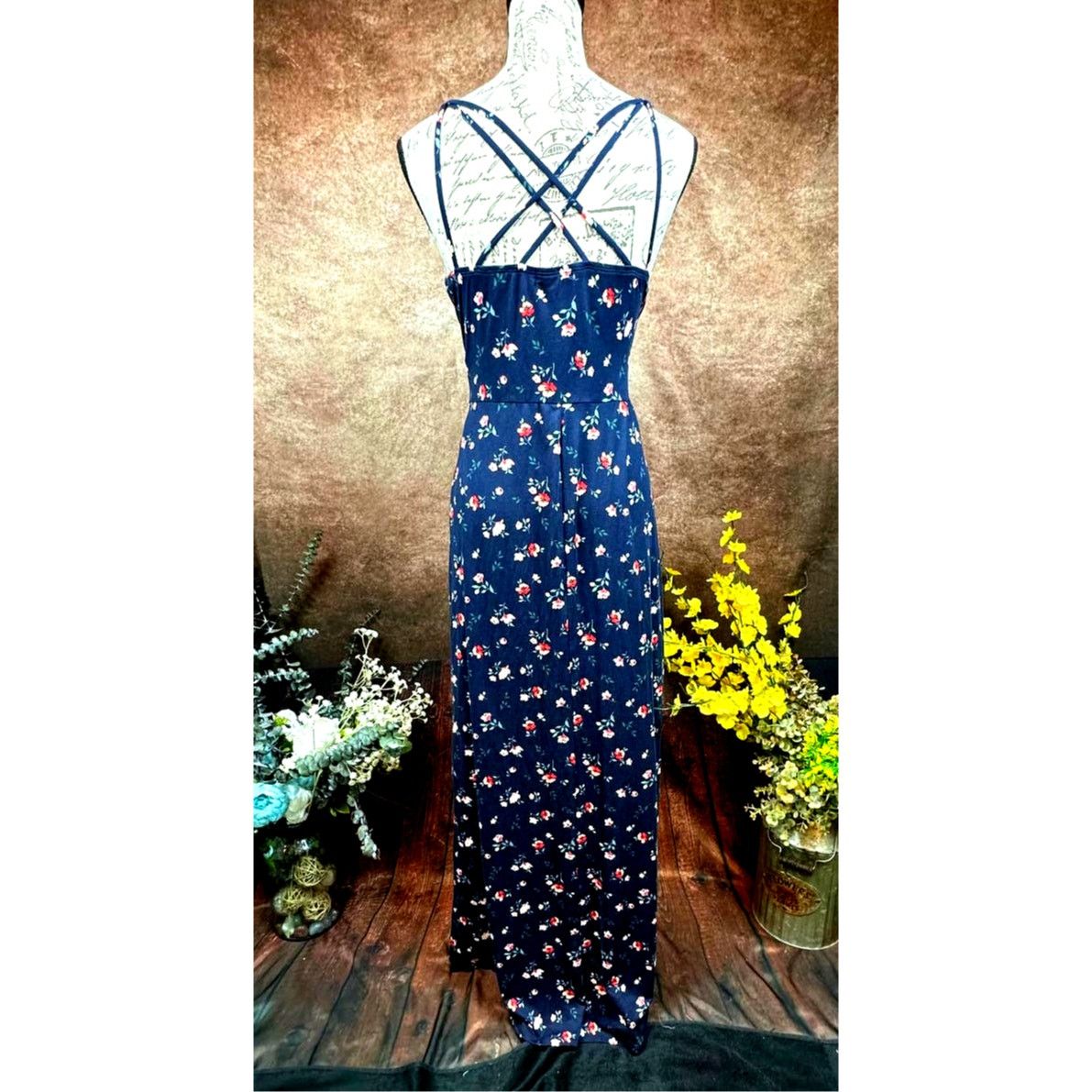 Nine Britton Willow Brushed Knit Maxi Dress Navy Floral L - www.bongoclub.cl