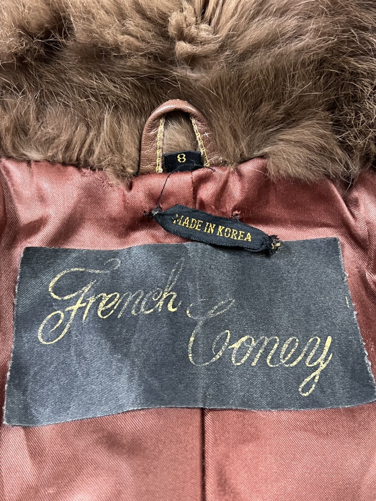 Other Vintage French Coney Fur coat Rabbit fur Brown Winter coat Size S / US 4 / IT 40 - 14 Thumbnail