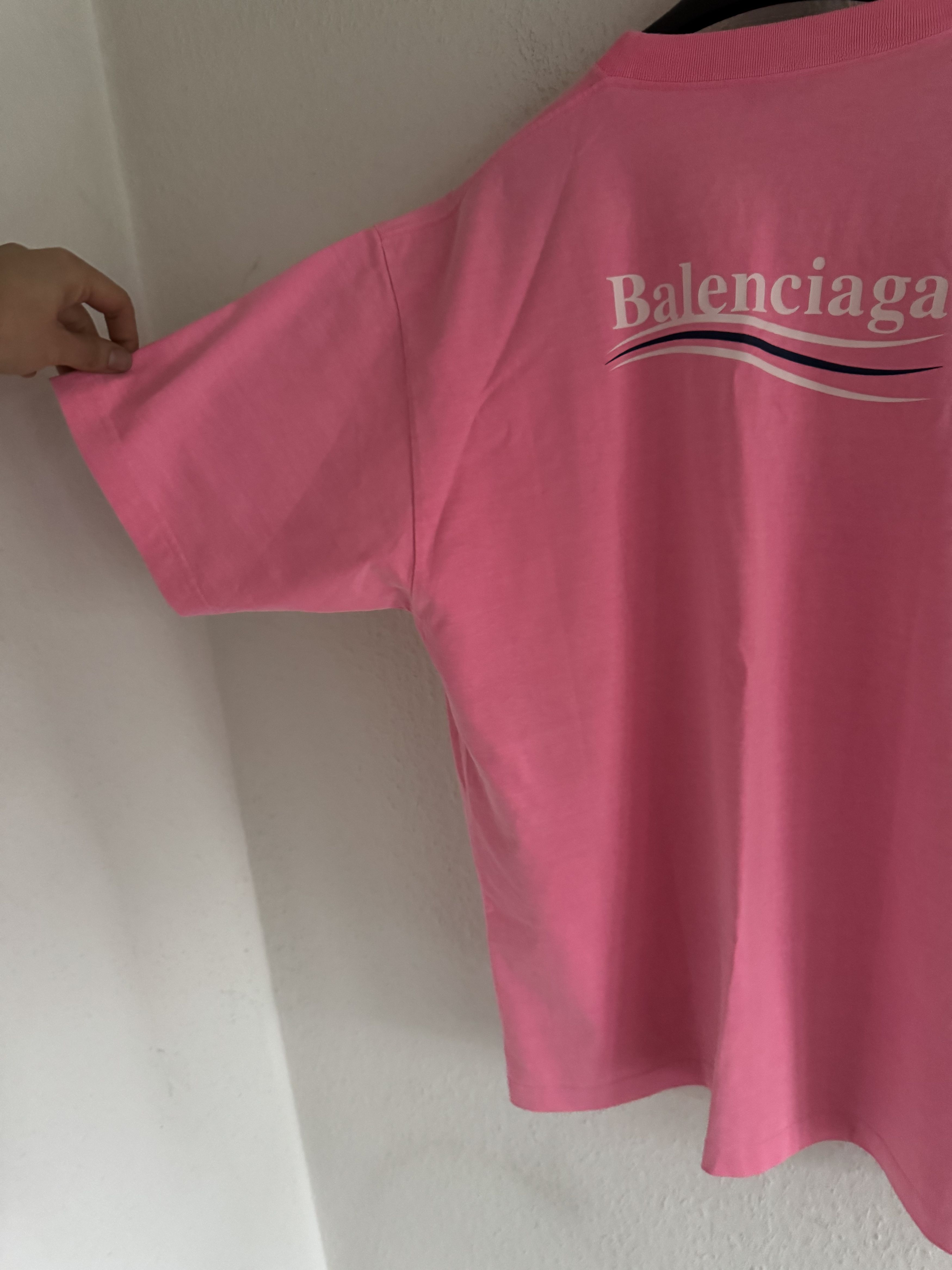 Balenciaga Campaign Logo Tee Pink Size US S / EU 44-46 / 1 - 8 Thumbnail