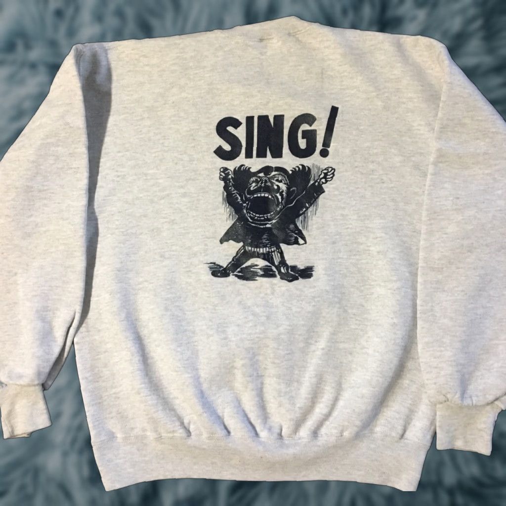 Jerzees Vtg 90s Chorale Sing Sweatshirt L USA Jam Grunge Music Theater 80s Acting Jerzees Sweatshirt Men's Gray Size L Size US L / EU 52-54 / 3 - 1 Thumbnail