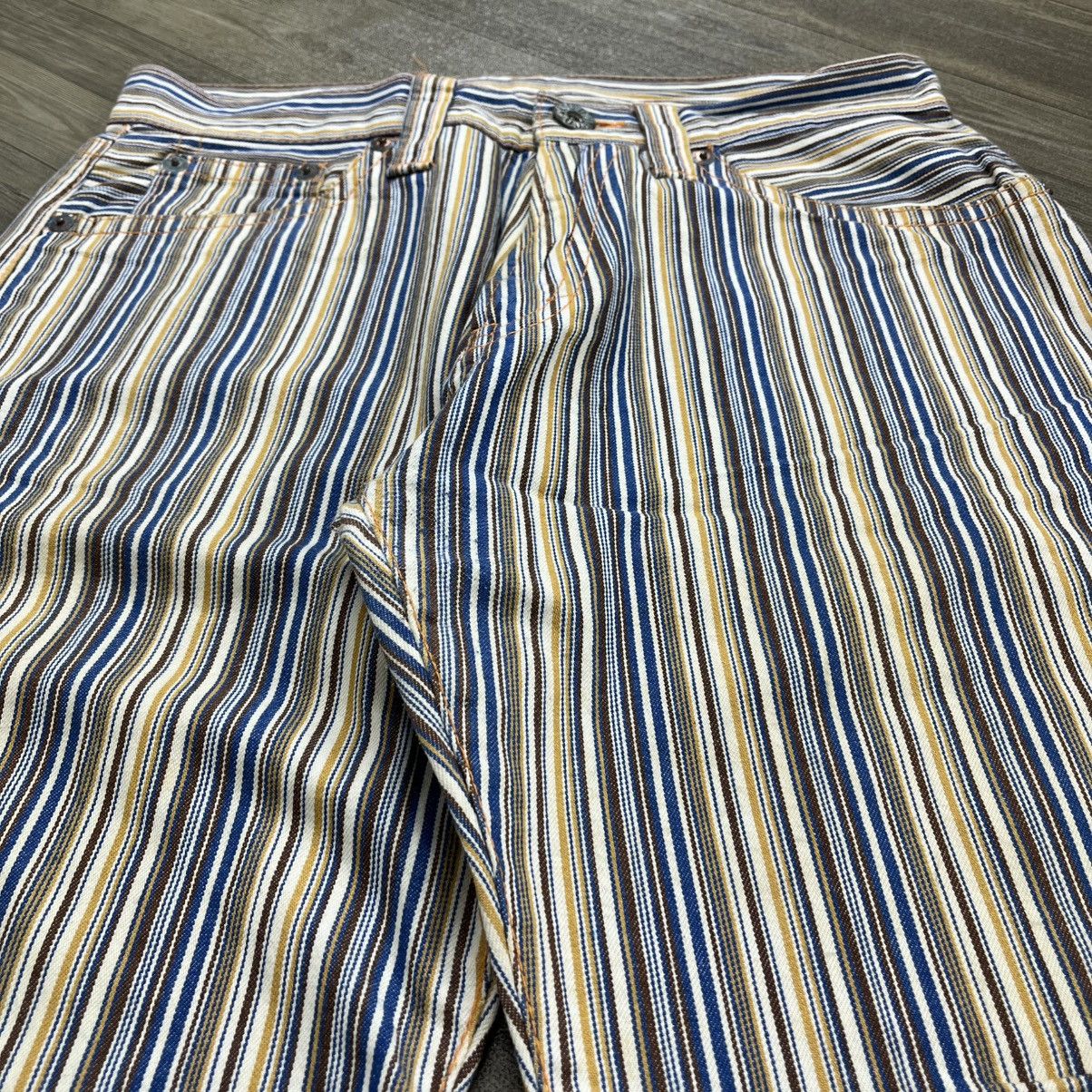 Japanese Brand 2000s Cocolulu Japan Printed Logo Gyaru Style Striped Jeans Size US 33 - 14 Thumbnail