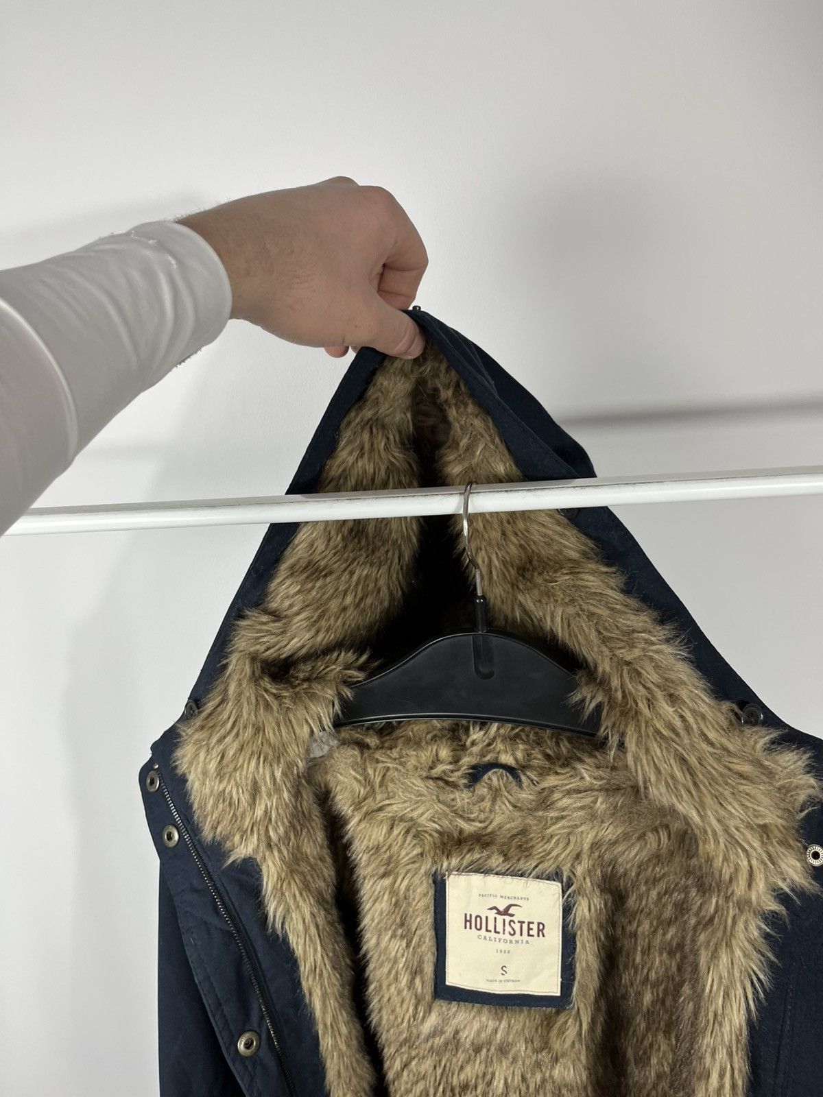 Hollister Hollister Faux Fur Lined Parka Jacket Navy Blue Size S Size S / US 4 / IT 40 - 11 Thumbnail