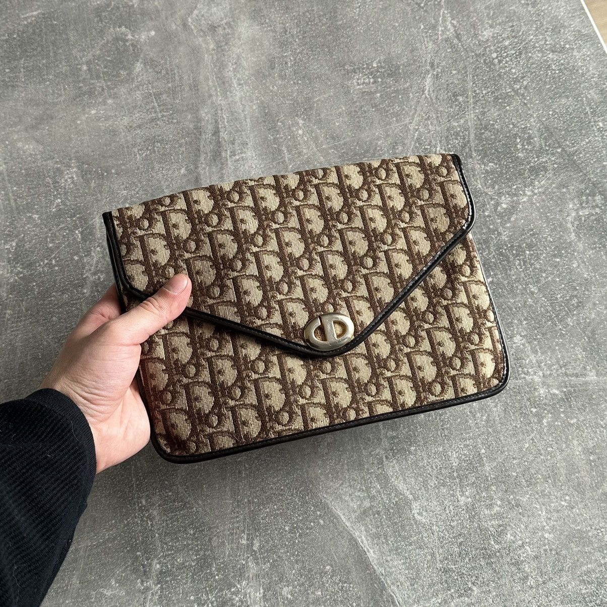 Christian Dior Monsieur Vintage Christian Dior Clutch 80’s Brown Monogram Leather Size ONE SIZE - 7 Thumbnail