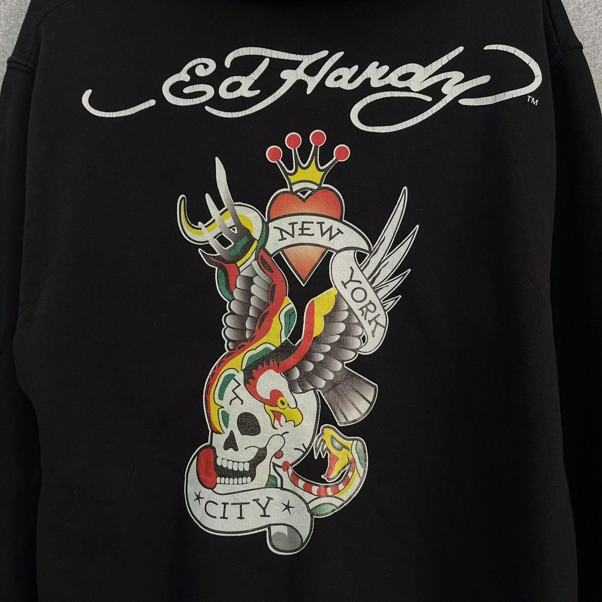 Ed Hardy Vintage Zip Hoodie Ed Hardy Big Print Japanese Brand Y2K Size US XL / EU 56 / 4 - 12 Thumbnail