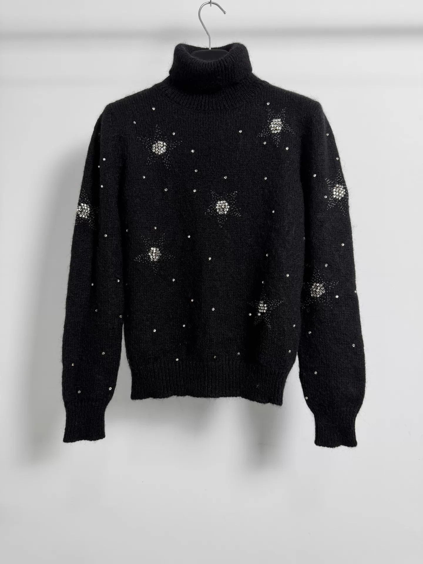 Saint Laurent Paris SLP 16fw Black Starry Mohair Turtleneck Sweater S Size US S / EU 44-46 / 1 - 1 Thumbnail