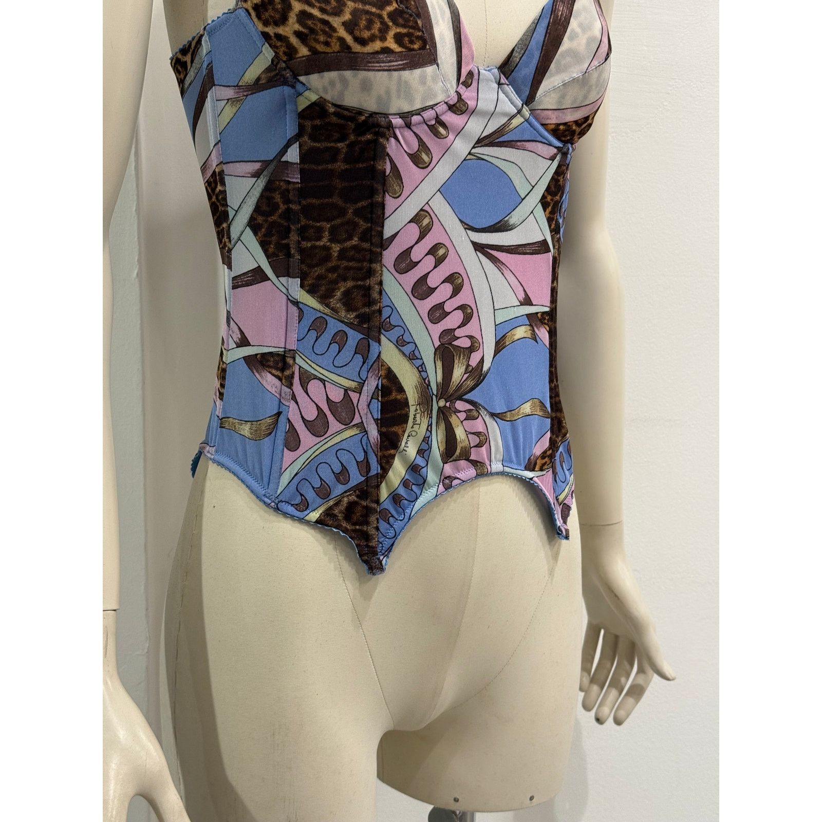 Roberto Cavalli 2000s Roberto Cavalli printed corset top Size L / US 10 / IT 46 - 6 Thumbnail
