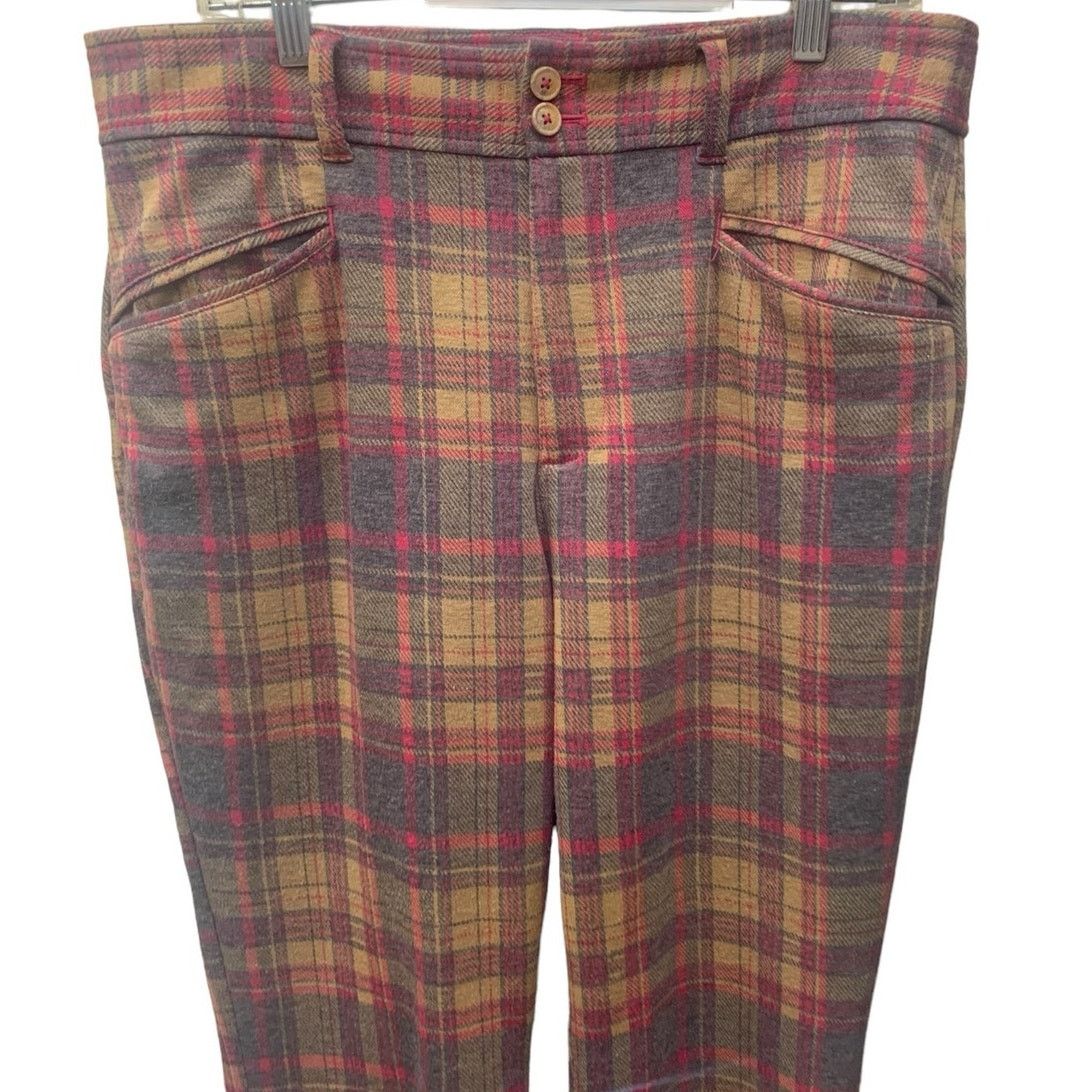Anthropologie Anthropologie The Essential Trouser Rose Plaid Size 12 Size 34" / US 12 / IT 48 - 4 Thumbnail