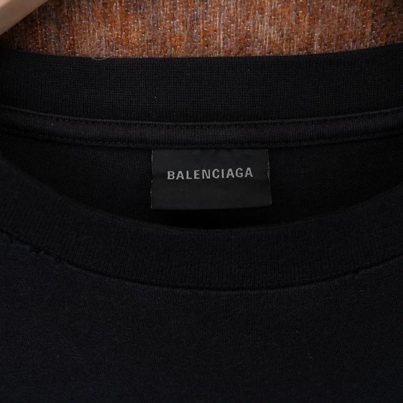 Balenciaga Balenciaga Black Distressed Graffiti Cola Short Sleeve Size US L / EU 52-54 / 3 - 3 Thumbnail
