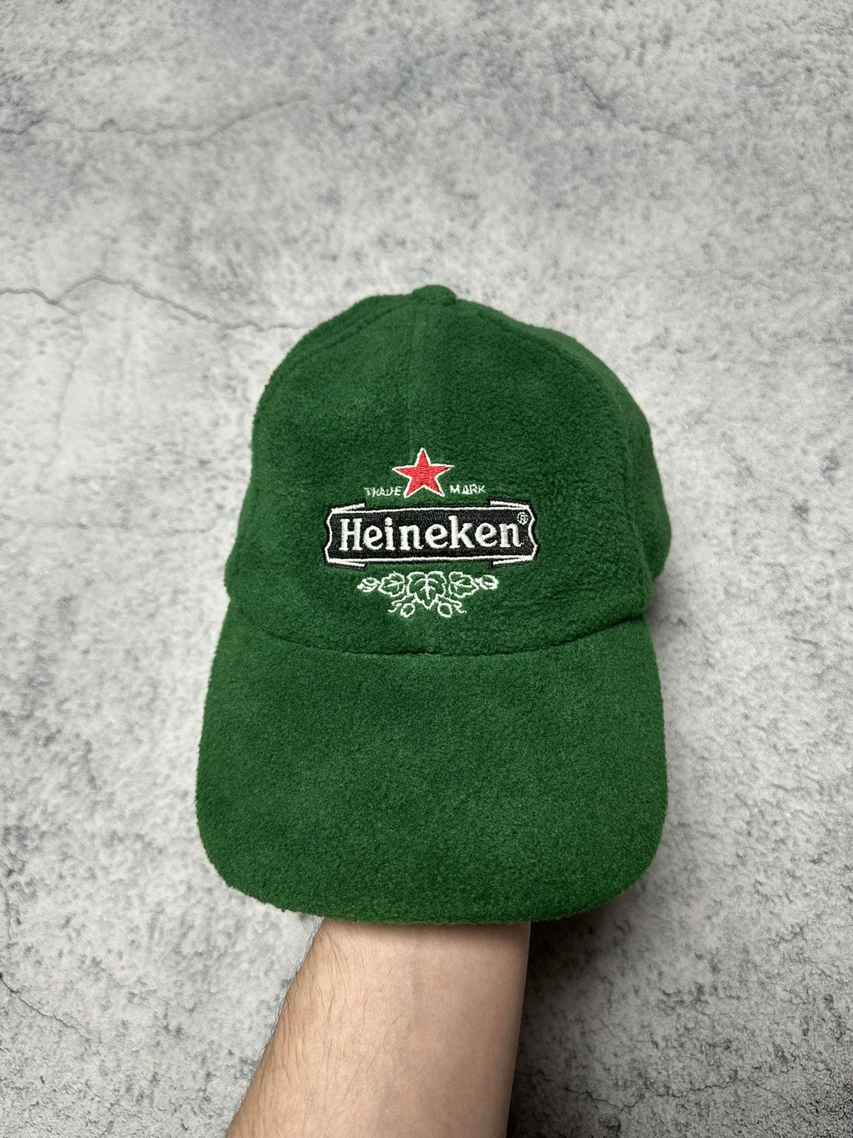 Vintage Vintage Heineken Green Fleece Cap Size ONE SIZE - 3 Thumbnail