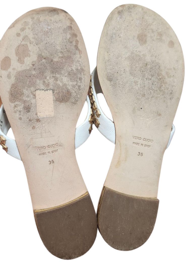 Giuseppe Zanotti Giuseppe Zanotti White Leather Studded Sandals 36 Size US 6 / IT 36 - 9 Thumbnail