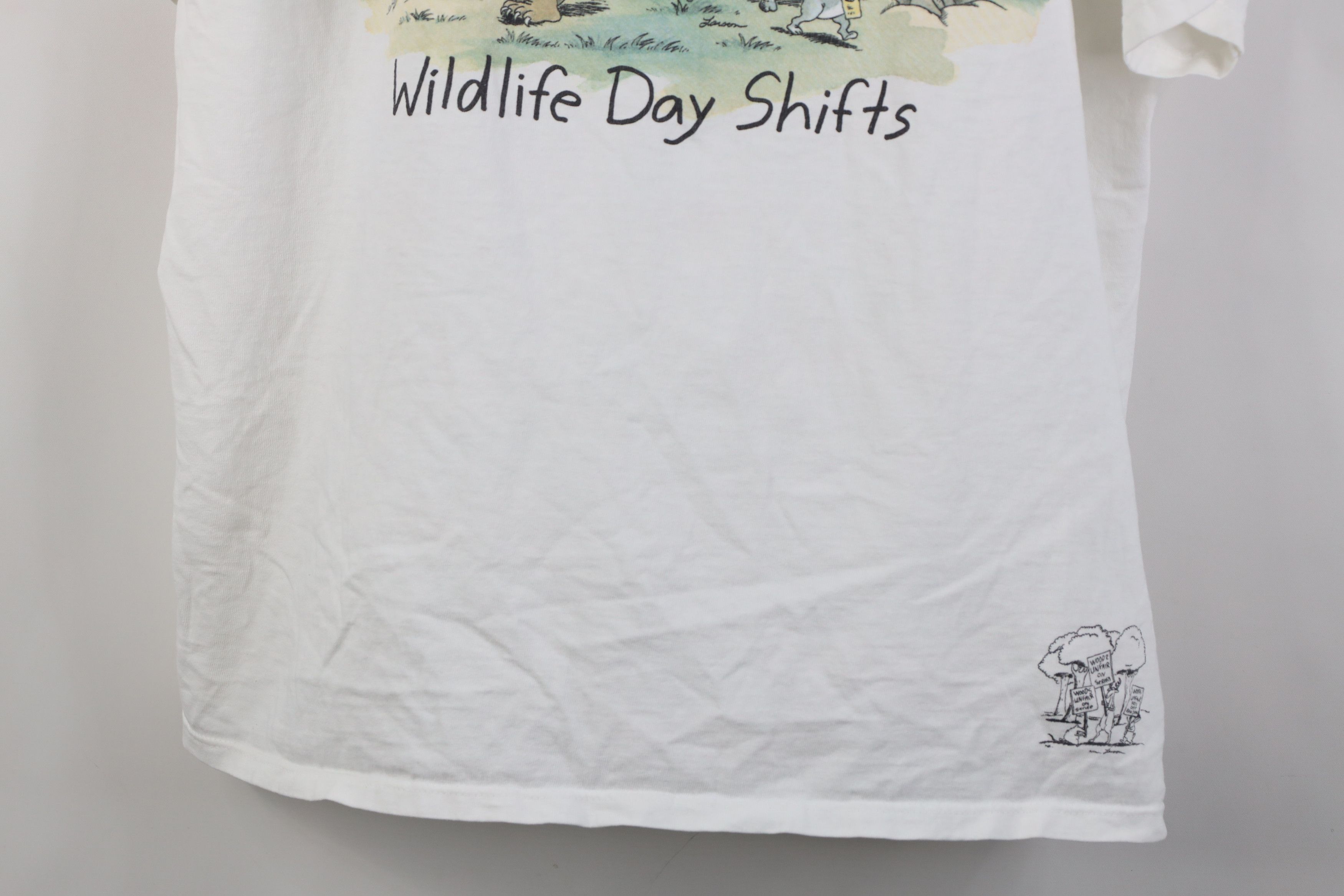 Vintage Vintage 90s Streetwear Wildlife Day Shifts T-Shirt USA Size US XL / EU 56 / 4 - 3 Thumbnail