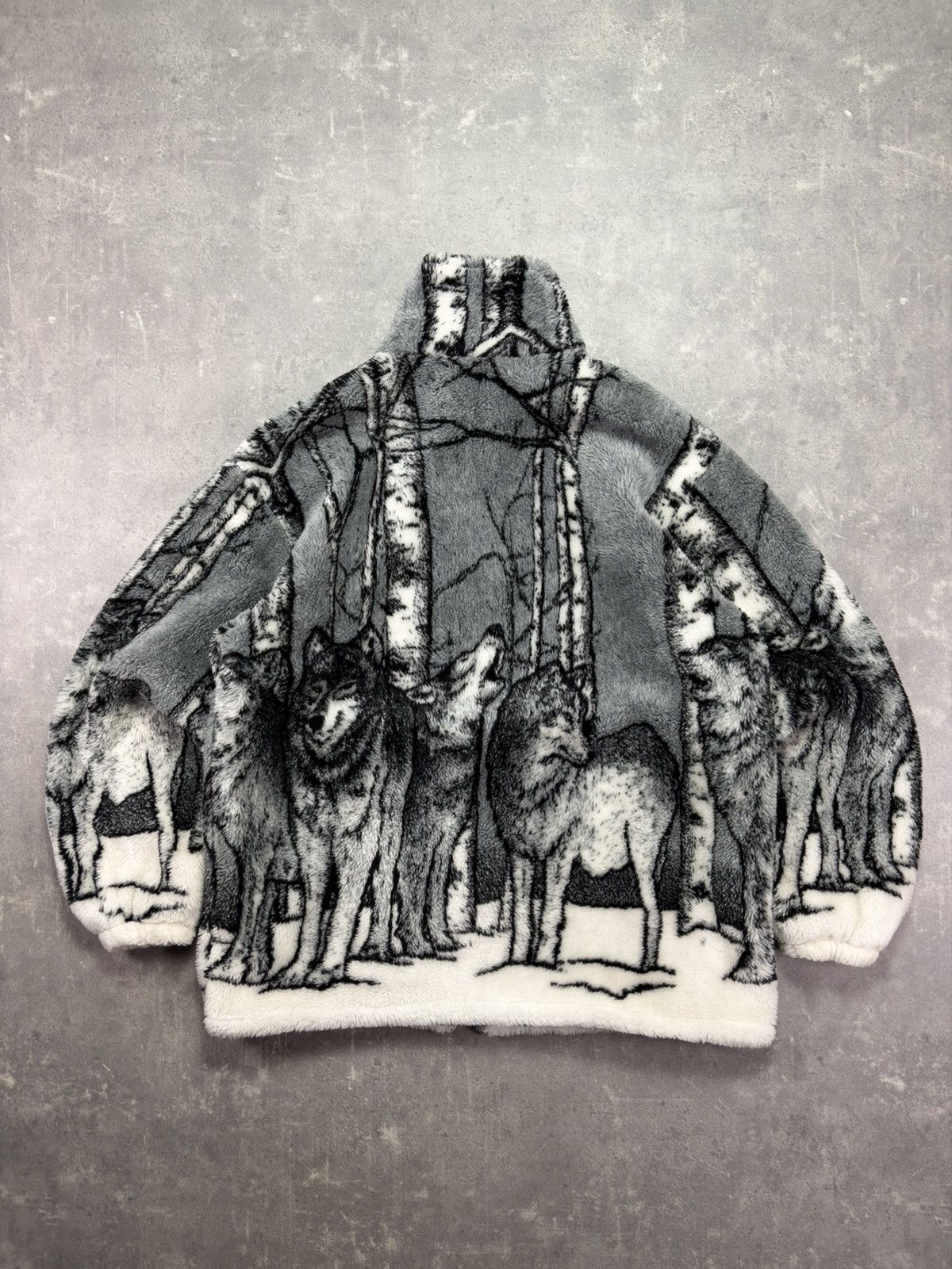 Vintage Vintage Animal Printed Wolf Pack Fleece Jacket XXL Size US XXL / EU 58 / 5 - 2 Thumbnail
