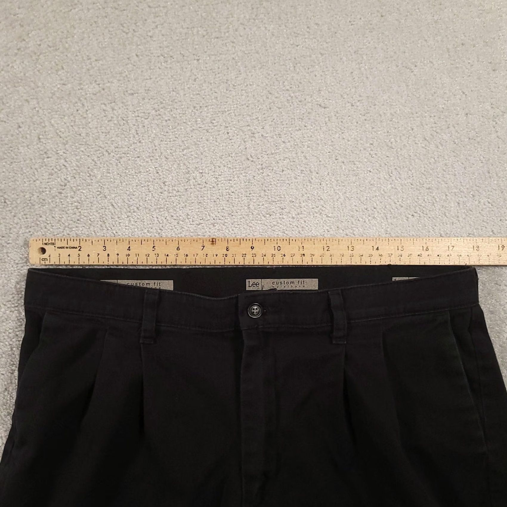Lee Lee Dress Mens 36 Black Pants 36x30 Custom Fit Waistband Chino Classic Pleated Size US 36 / EU 52 - 6 Thumbnail