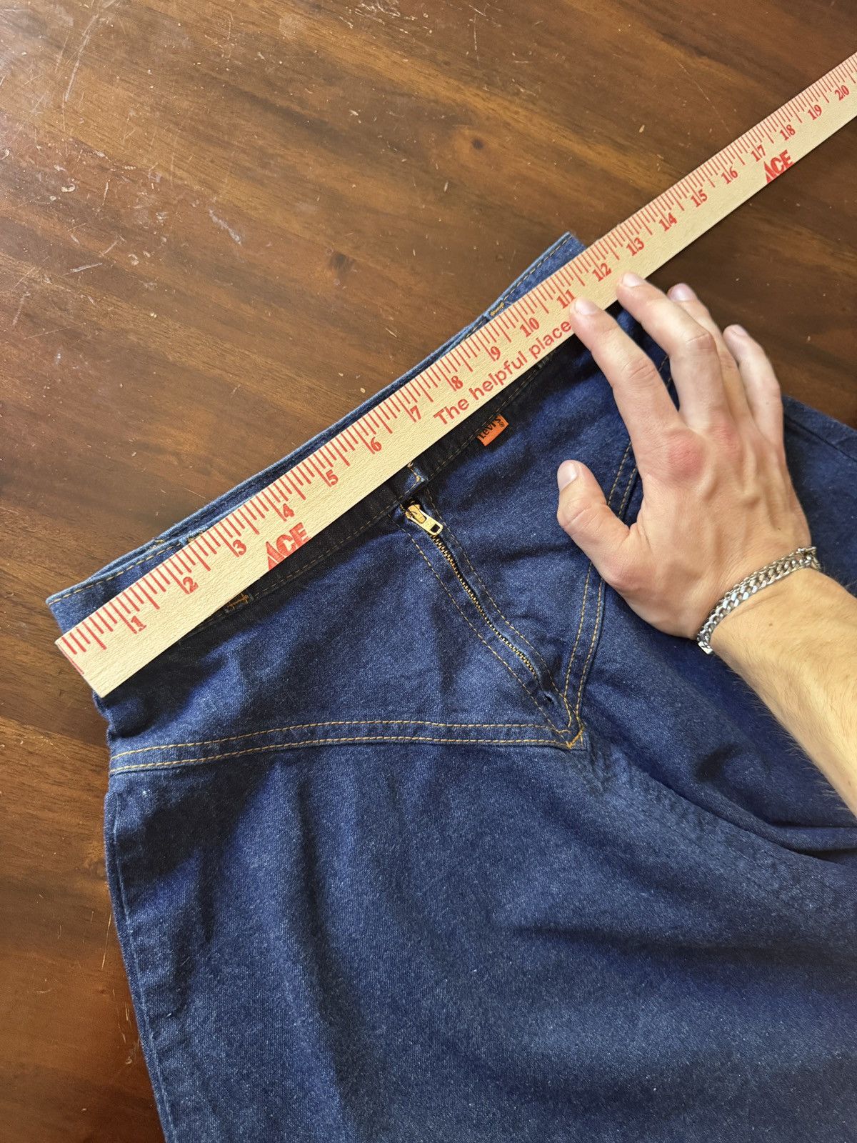 Levi's Vintage Clothing Levi’s Orange Tab Flared Denim Skirt Size 25" / US 0 / IT 36 - 2 Thumbnail