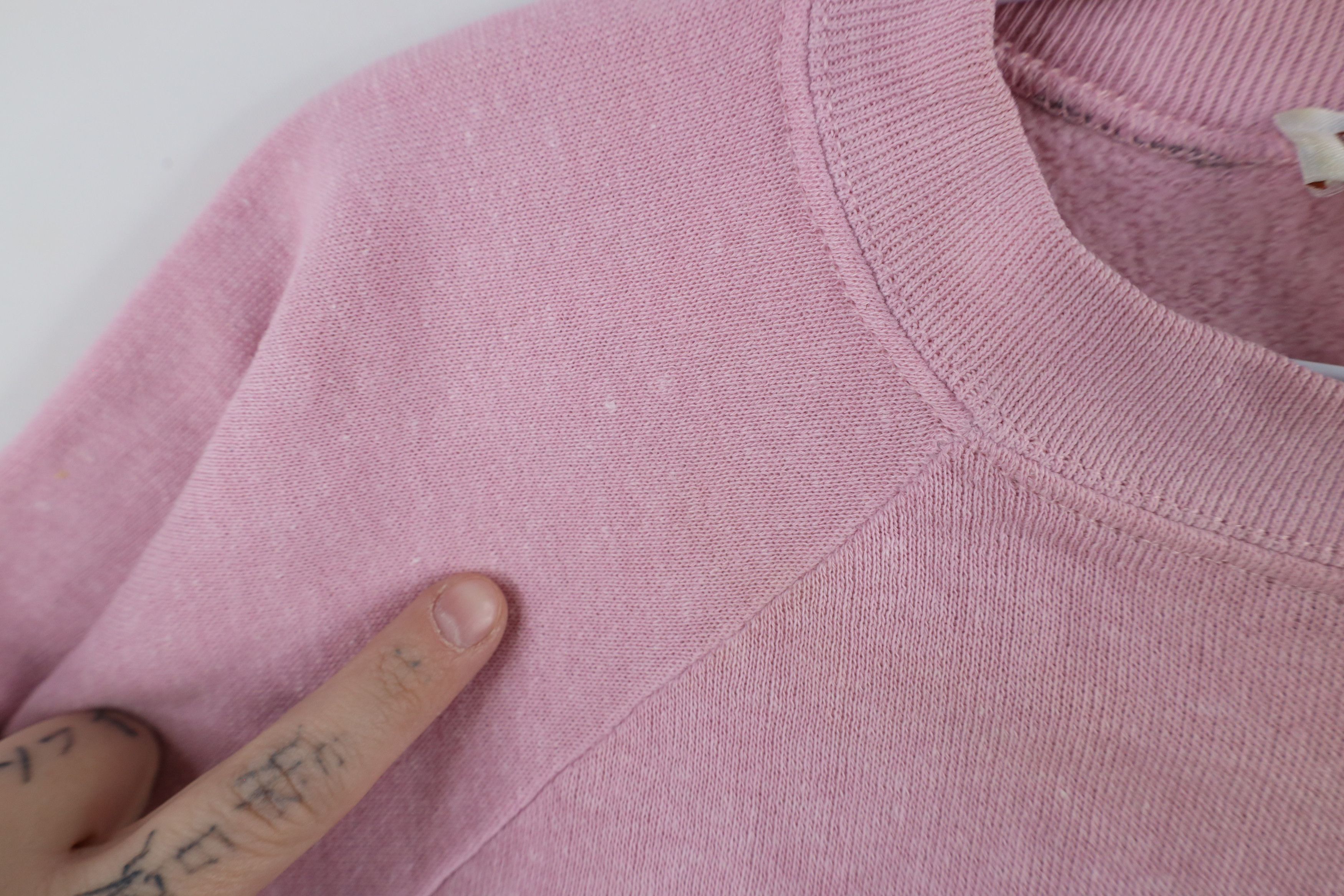 Vintage Vintage 90s Streetwear Seam Short Sleeve Sweatshirt Pink USA Size L / US 10 / IT 46 - 4 Thumbnail
