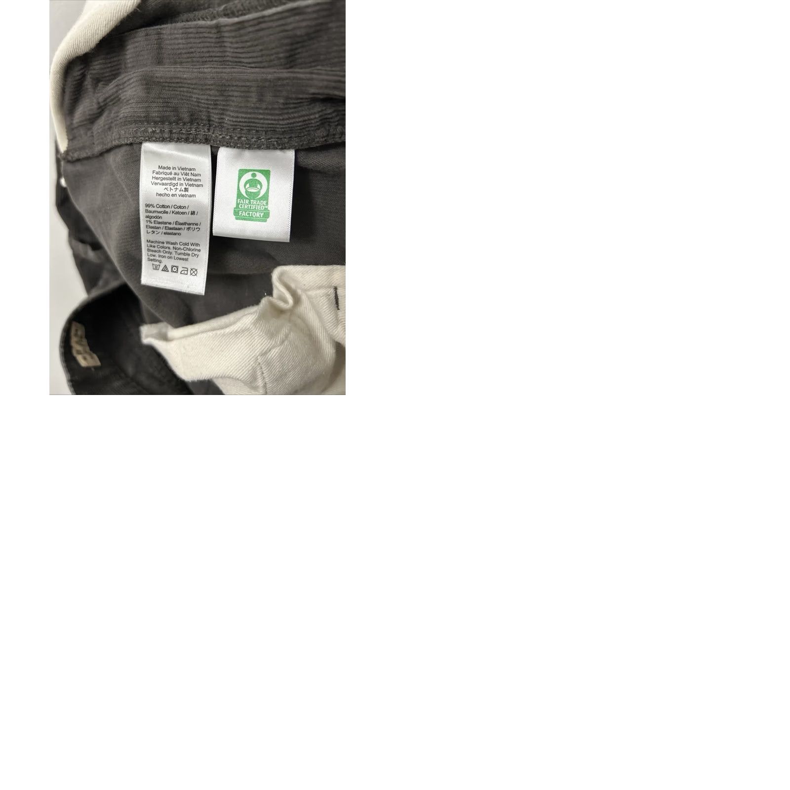 Vintage J Crew 770 Corduroy Pants Mens 33x32 Gray Slim Fit Casual Workwear Trousers Size US 33 - 9 Thumbnail