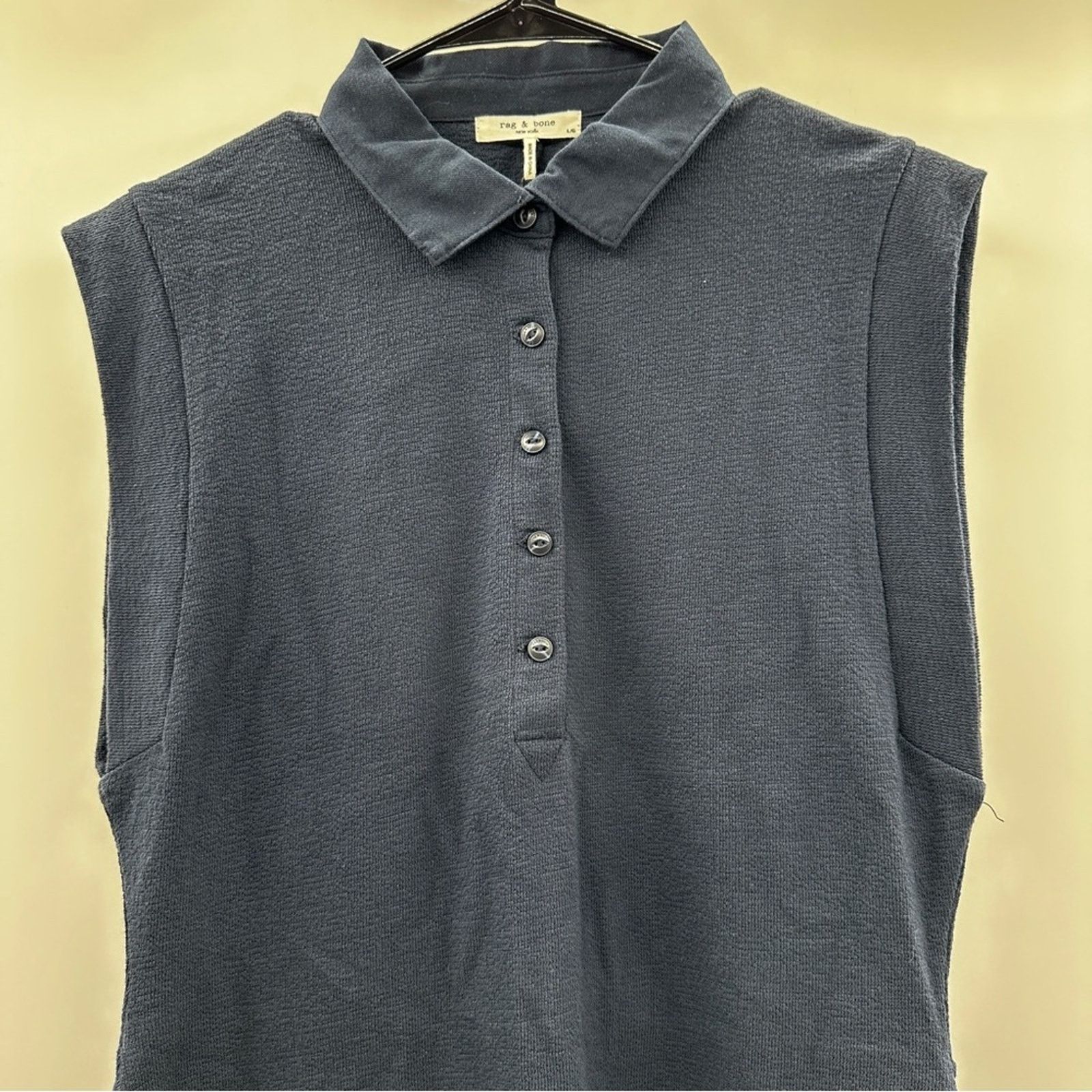 Rag & Bone Rag & Bone Mckenna Polo Navy Blue Sleeveless Mini Dress Sz L Size L / US 10 / IT 46 - 3 Thumbnail