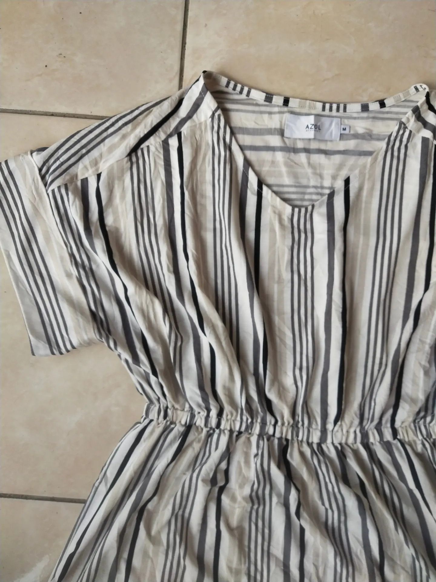 MOUSSY Azul by Moussy Striped Cinched-Waist Dolman Blouse Size M / US 6-8 / IT 42-44 - 2 Thumbnail