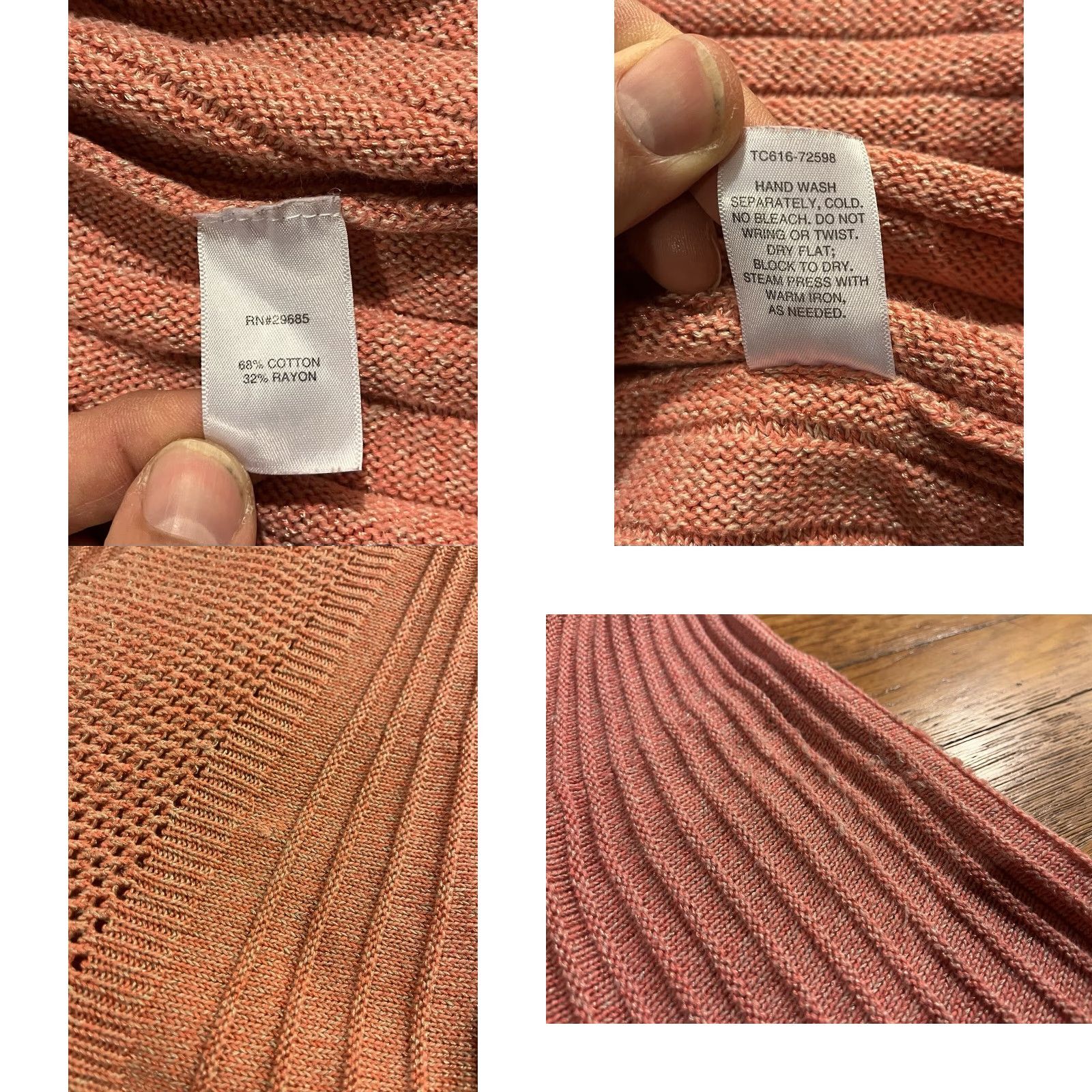 Pendleton VINTAGE Pendleton Cardigan Sweater Women’s M Pink Ribbed Long Open Size M / US 6-8 / IT 42-44 - 8 Thumbnail