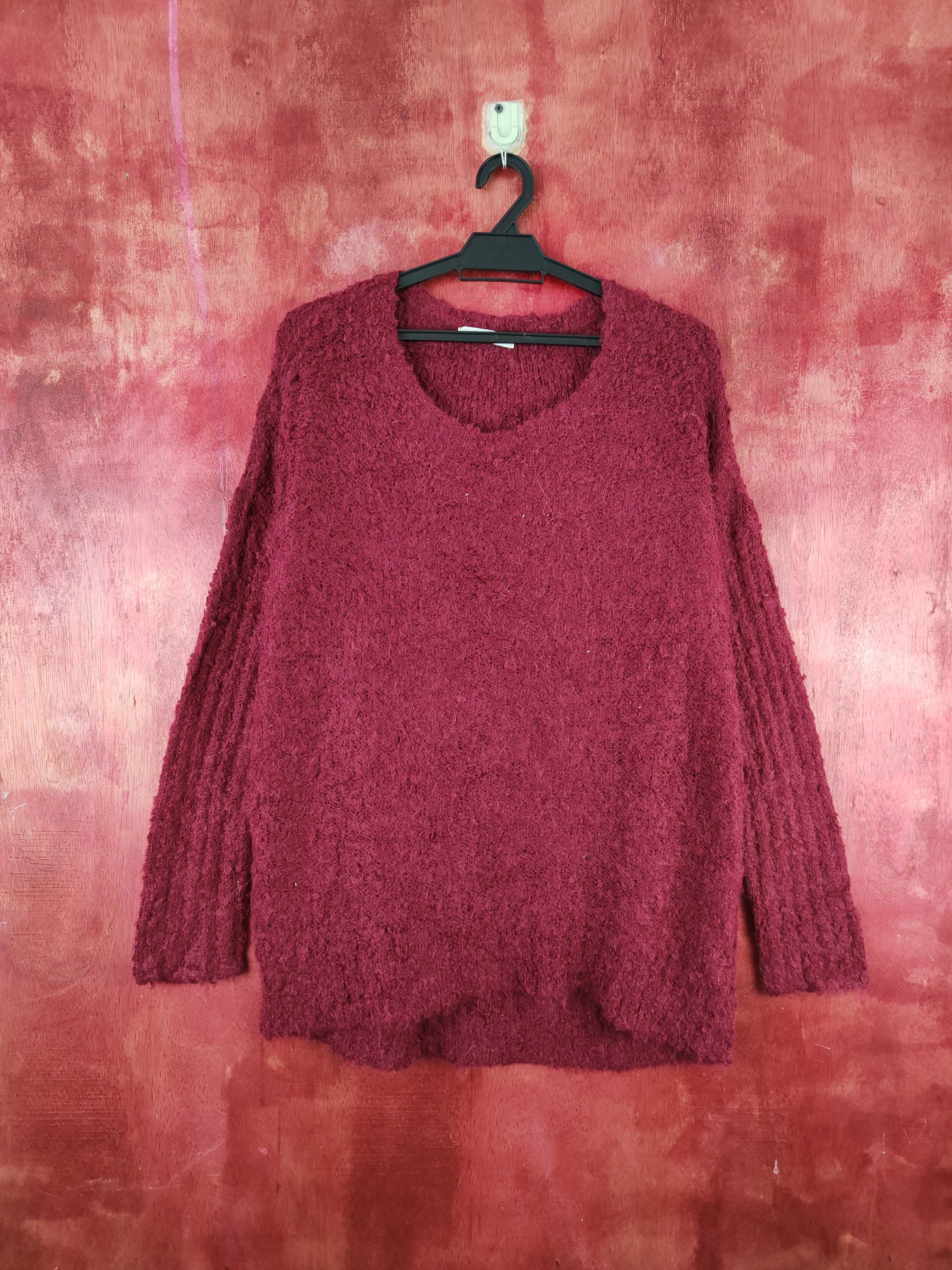 Lowrys Farm Maroon Fur Mohair Knitwear #S2022