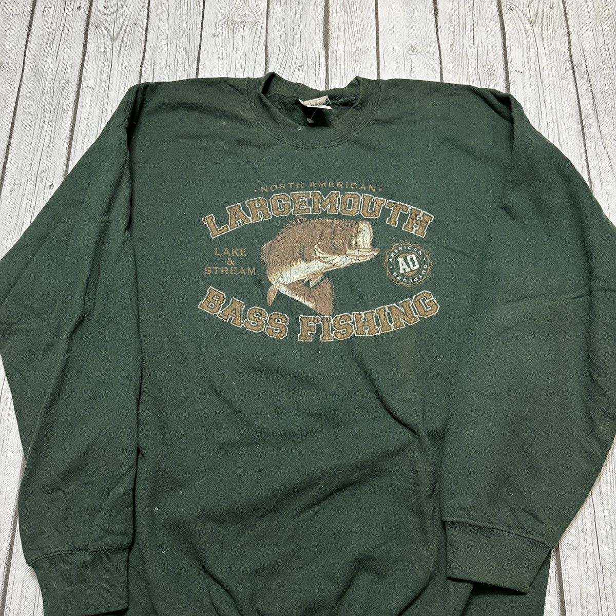 Gildan × Vintage Vintage Largemouth Bass Fishing sweatshirt Size US XL / EU 56 / 4 - 3 Thumbnail