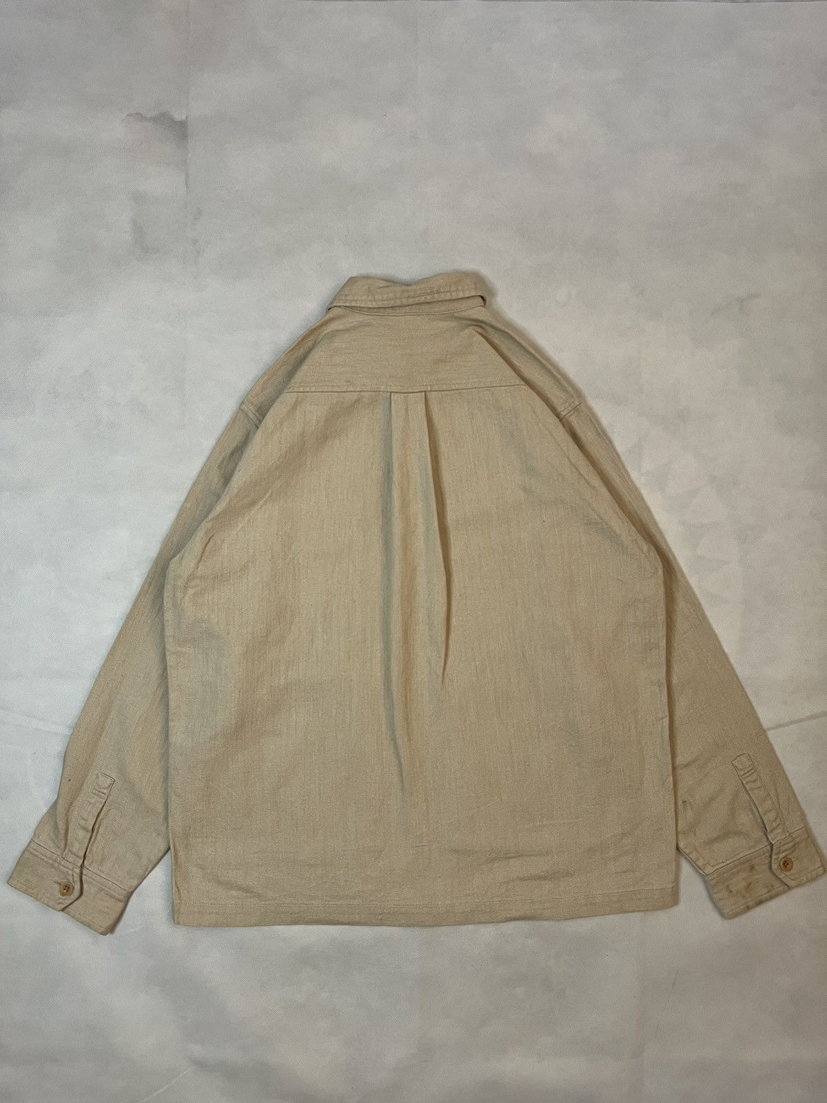 Paul Smith Vtg Paul Smith London Cotton Linen Beige Half Button Size US M / EU 48-50 / 2 - 7 Thumbnail