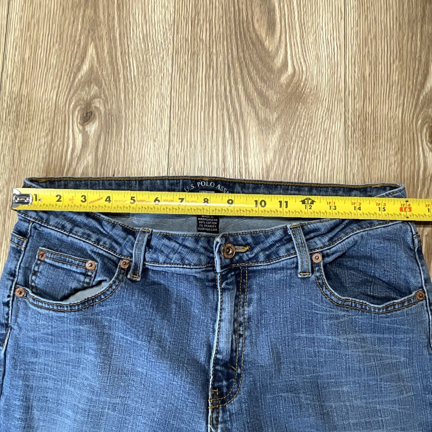 Vintage US Polo Assn. Women's Bootcut Jeans Embroidered Pocket Blue Size 12 Size 34" / US 12 / IT 48 - 3 Thumbnail