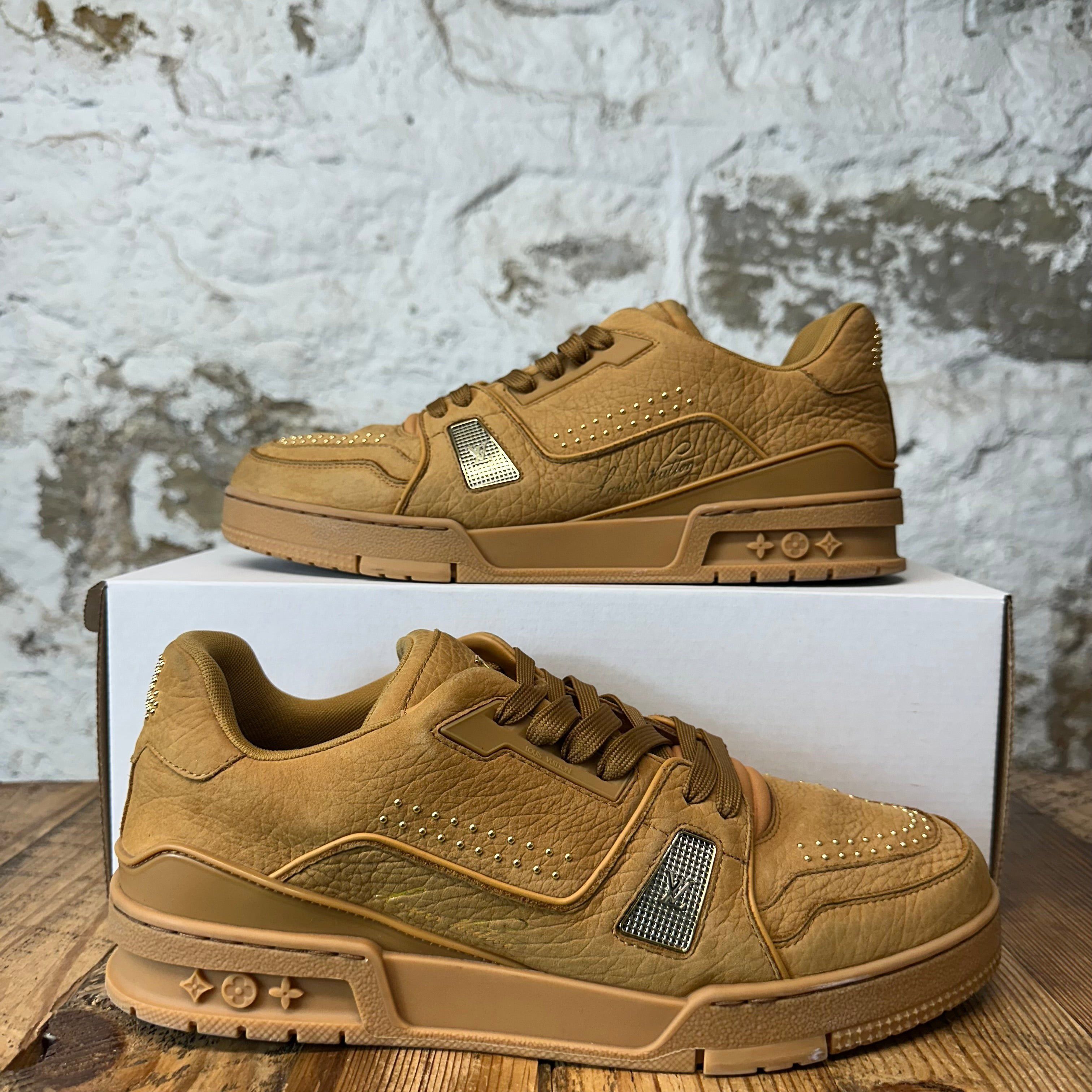 Louis Vuitton Louis Vuitton Brown Leather Studded Trainer Sz 10 (8.5LV) Size US 10 / EU 43 - 1 Thumbnail