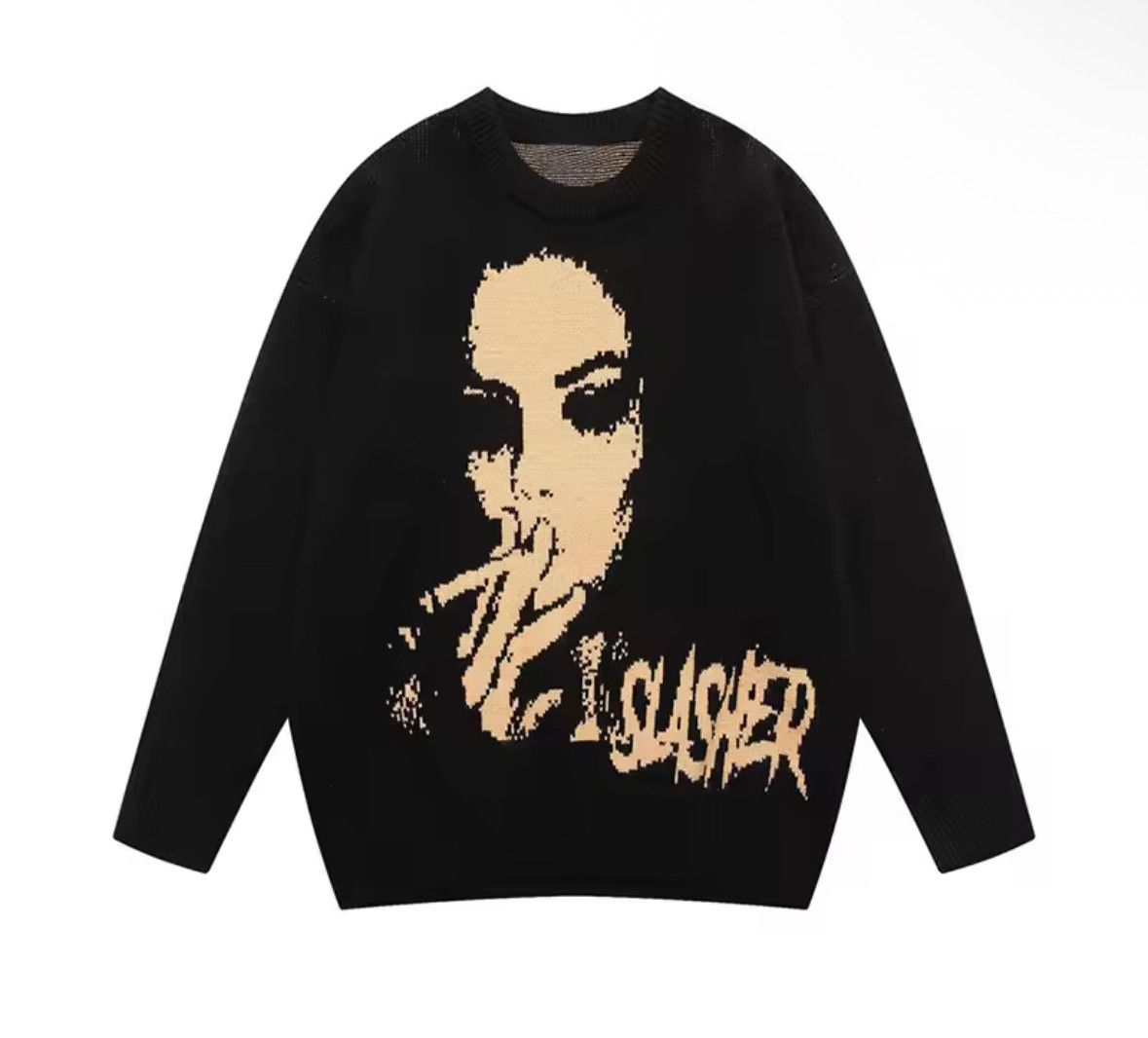 Other Street Vintage Retro Smoke Sweater Jacquard Knitwear Size US XL / EU 56 / 4 - 1 Thumbnail