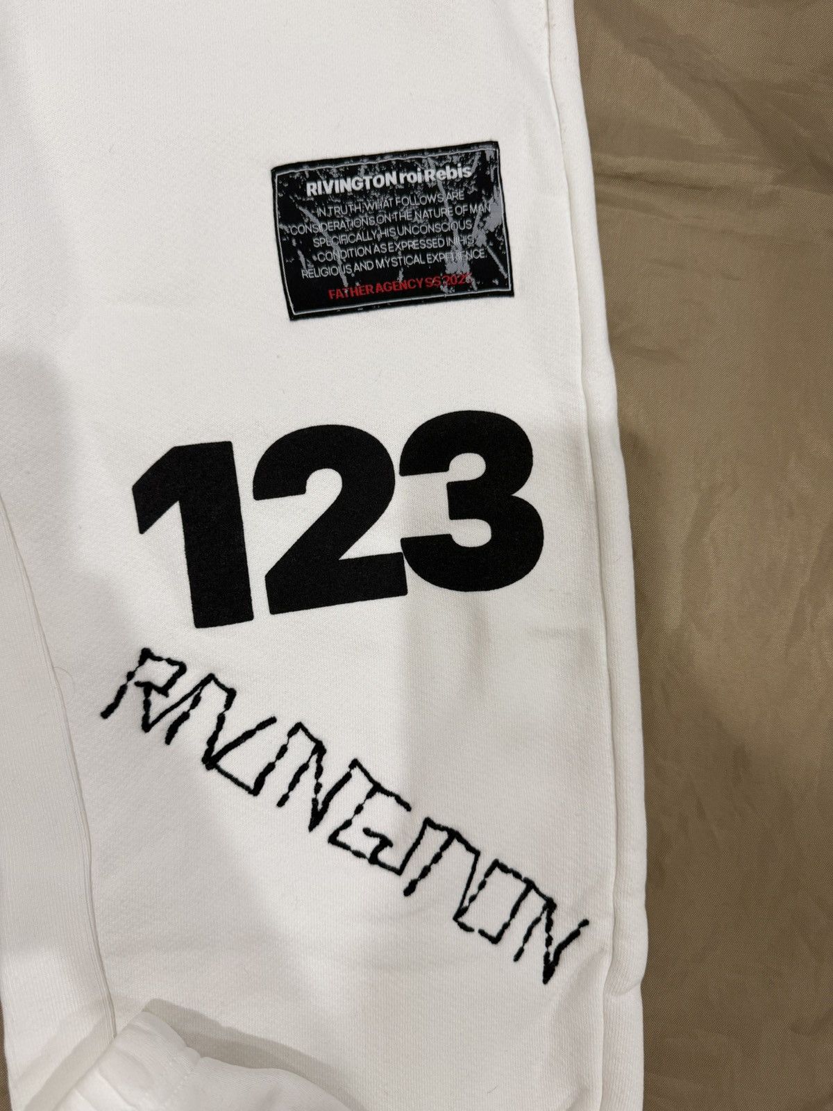 RRR-123 RIVINGTON ROI REBIS 'USO-123 CVA' WHITE SWEATPANTS size S Size US 31 - 3 Thumbnail