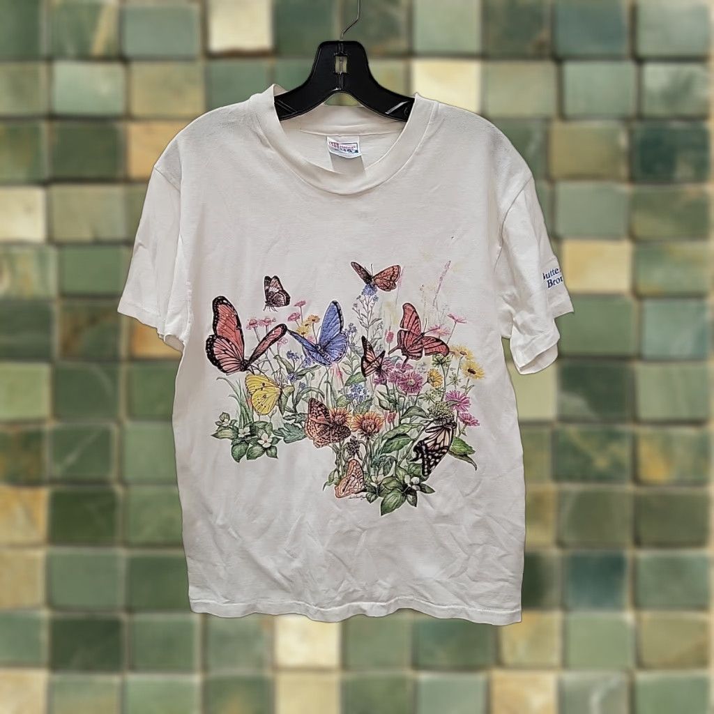 Hanes VINTAGE Hanes T-Shirt Unisex Adults L White Double-Sided Stitch City 90s Boys Girls Size US L / EU 52-54 / 3 - 1 Thumbnail