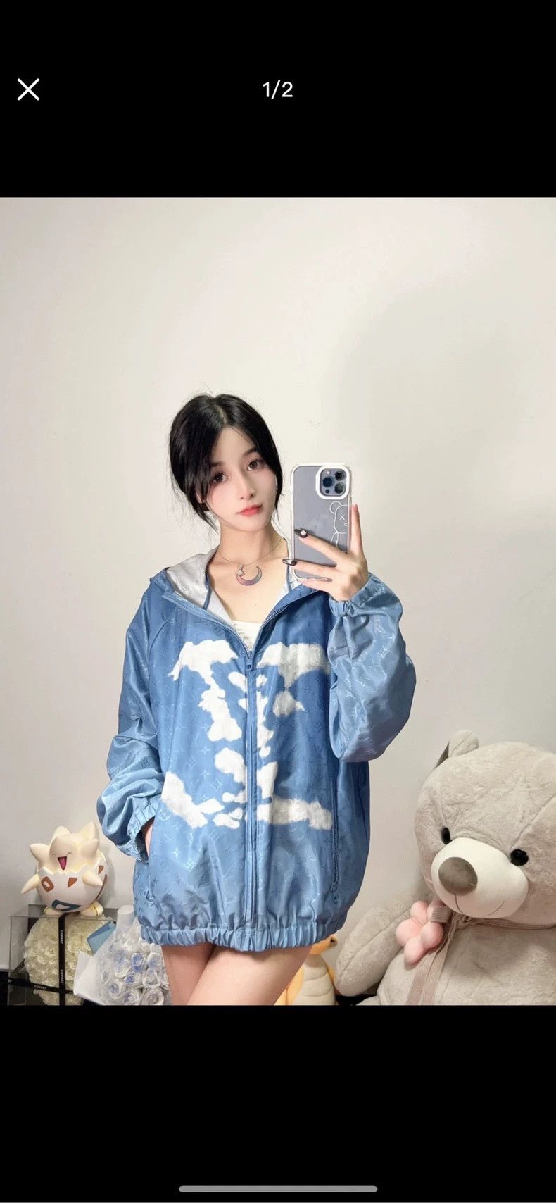Louis Vuitton Louis Vuitton Blue White Cloud Surge jacket 2505-Nextarrow Size L / US 10 / IT 46 - 5 Thumbnail