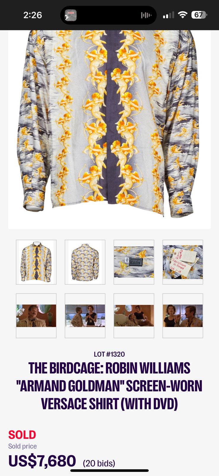 Versus Versace Vintage Versus Versace Golden Cherub worn by Robin Williams Size US M / EU 48-50 / 2 - 10 Thumbnail