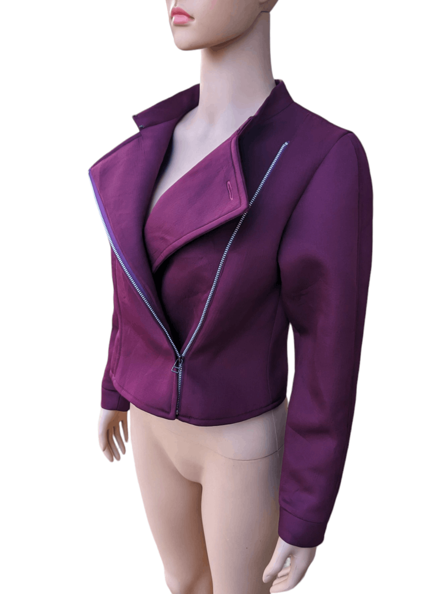 image of Balenciaga Double Collar Jacket in Maroon, Women's (Size XS)