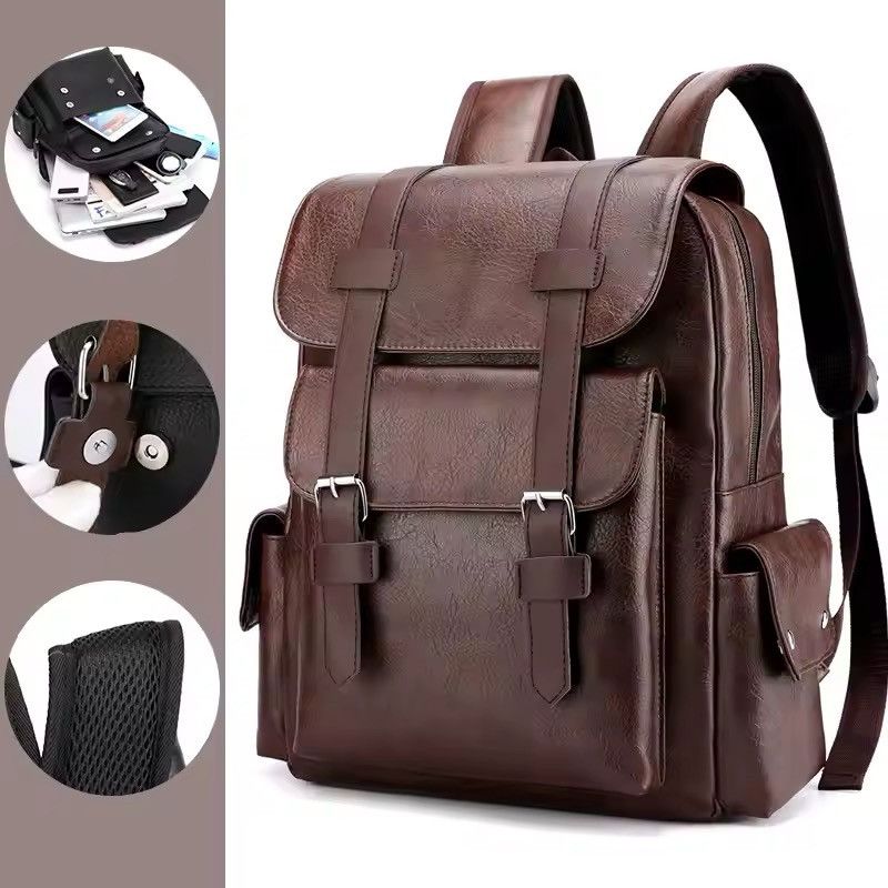 Japanese Brand × Vintage Backpack PU Leather Bagpack Size ONE SIZE - 9 Thumbnail