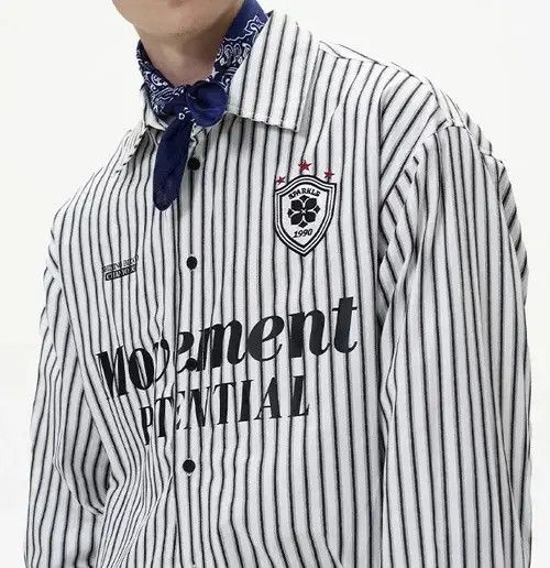 VIBE Blokecore retro movement striped button up shirt Size US L / EU 52-54 / 3 - 4 Thumbnail