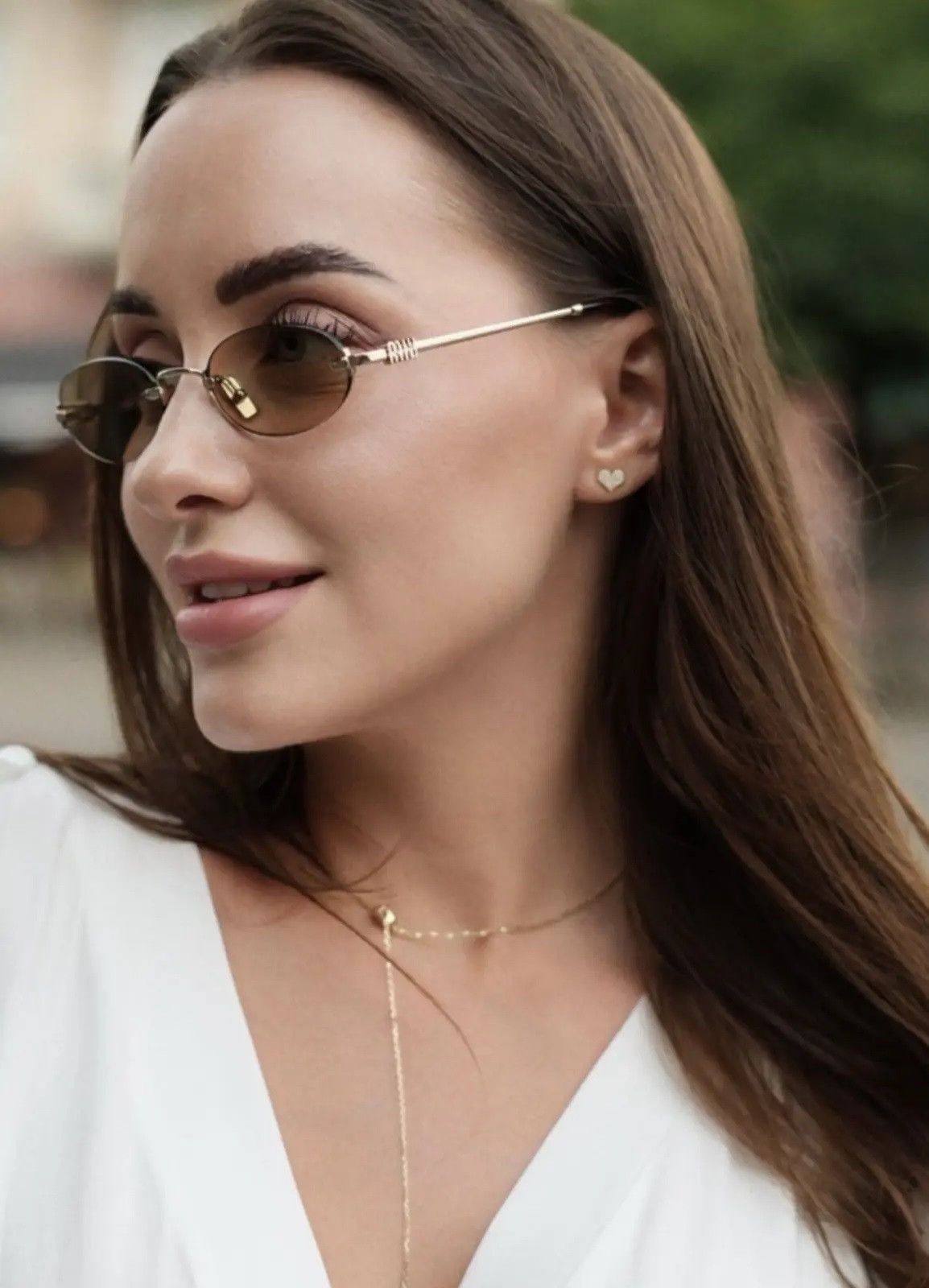 Miu Miu Miu Miu Women Sunglasses Oval MUA54S ZVN10R NEW AUTHENTIC Size ONE SIZE - 13 Thumbnail