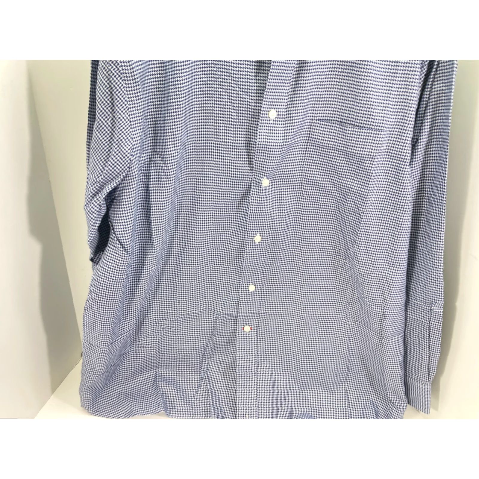 Cremieux Daniel Cremieux Shirt Mens XL Navy Blue White Houndstooth Long Sleeve Button Up Size US XL / EU 56 / 4 - 5 Thumbnail