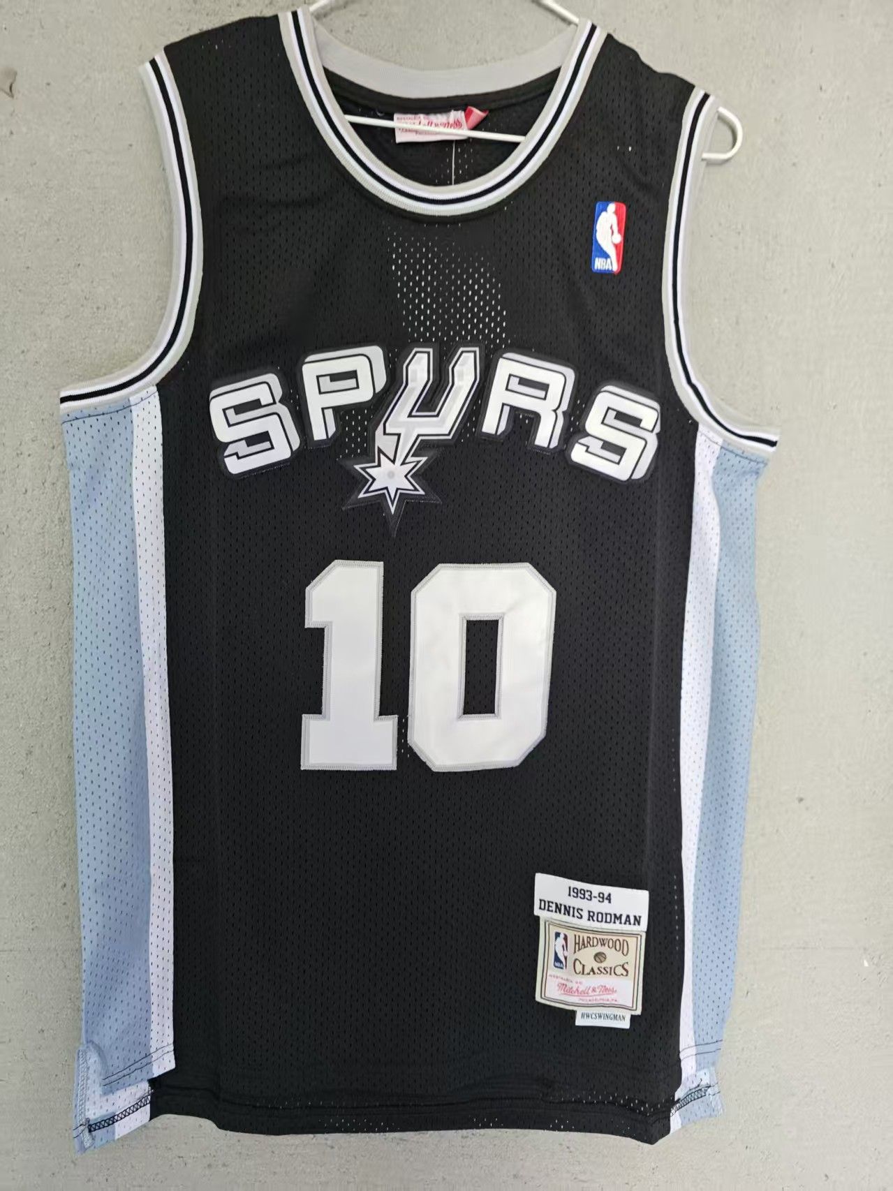 Spurs #10 Dennis Rodman Jersey Black