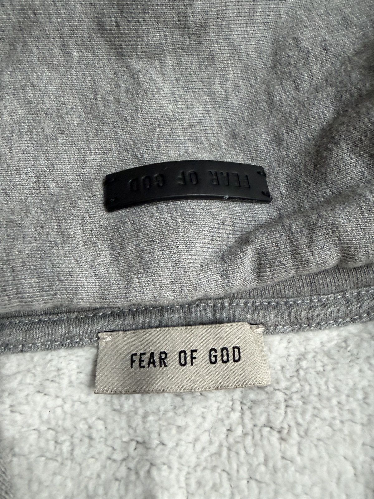 Fear of God Fear of God Eternal Logo Flocked Cotton Jersey Zip Up Hoodie Size US XL / EU 56 / 4 - 7 Thumbnail