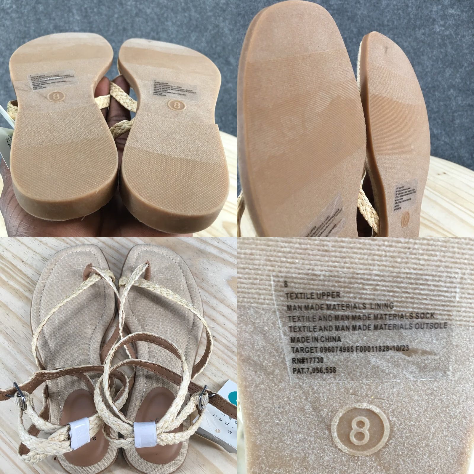 Vintage A New Day Sandals Womens Raffia Braided Ankle Strap Strappy Beige Casual Flat Sandals 9 Mens? Size US 9 / IT 39 - 8 Thumbnail