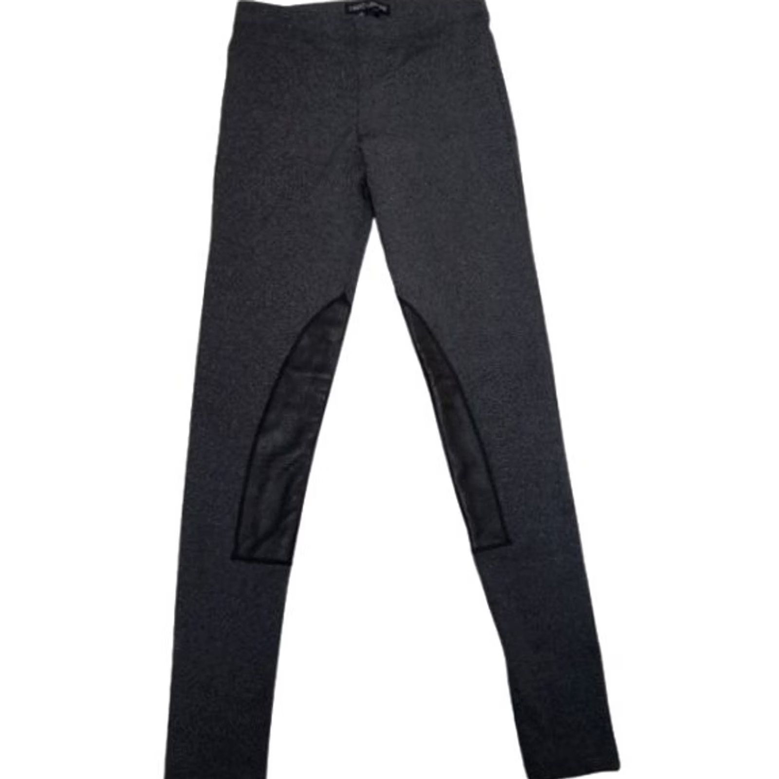 Vintage David Lerner Leggings Women XS Leather Leg Patch Gray Nylon/Spandex Yoga Pants Mid Rise Size 26" / US 2 / IT 38 - 2 Thumbnail
