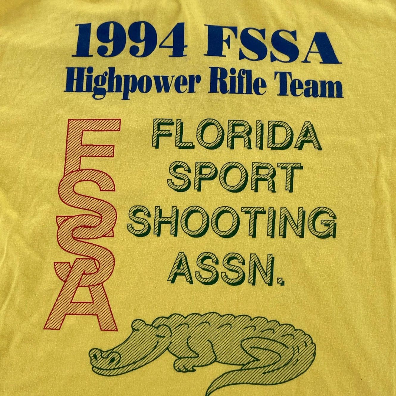 Hanes VINTAGE Men’s Yellow Pocket Polo Shirt Alligator 1994 High Power Rifle Team Large Florida Hunting 90s Sports Outdoor American Classic Size US L / EU 52-54 / 3 - 3 Thumbnail
